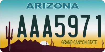 AZ license plate AAA5971