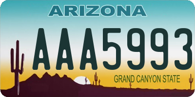AZ license plate AAA5993