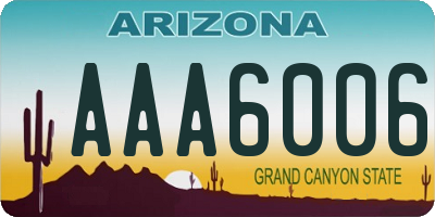 AZ license plate AAA6006