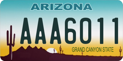 AZ license plate AAA6011