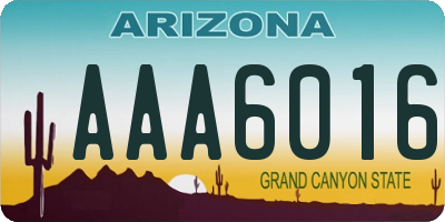 AZ license plate AAA6016