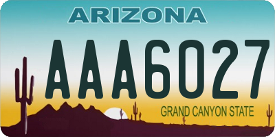 AZ license plate AAA6027