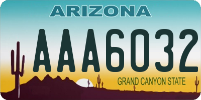AZ license plate AAA6032