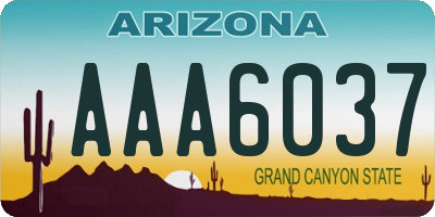 AZ license plate AAA6037
