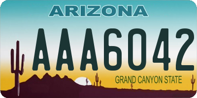 AZ license plate AAA6042
