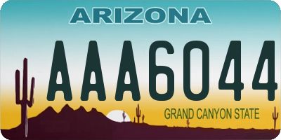 AZ license plate AAA6044