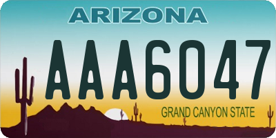AZ license plate AAA6047