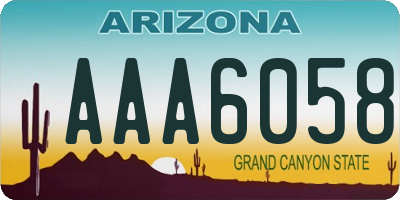 AZ license plate AAA6058