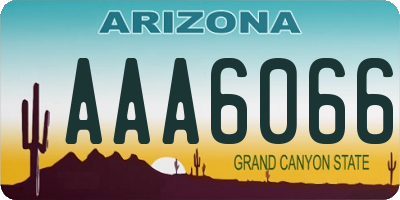 AZ license plate AAA6066