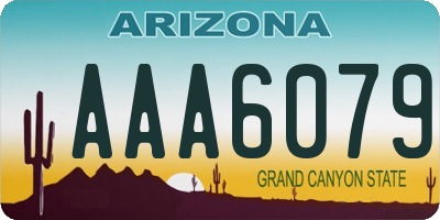 AZ license plate AAA6079