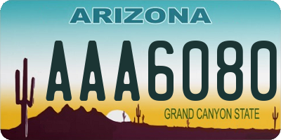 AZ license plate AAA6080