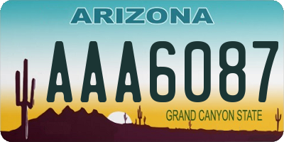 AZ license plate AAA6087