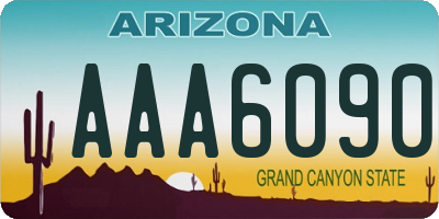 AZ license plate AAA6090