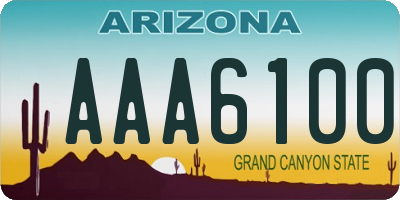 AZ license plate AAA6100