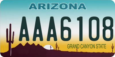 AZ license plate AAA6108