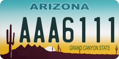 AZ license plate AAA6111
