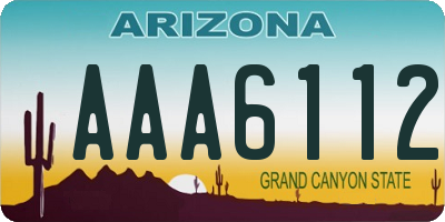 AZ license plate AAA6112