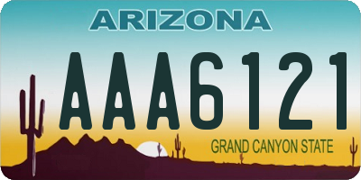 AZ license plate AAA6121