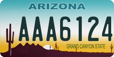 AZ license plate AAA6124