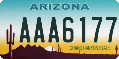AZ license plate AAA6177