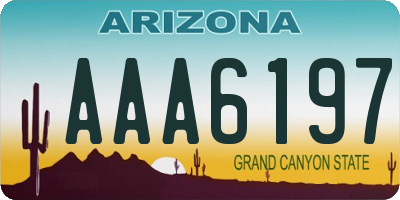 AZ license plate AAA6197