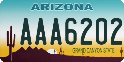 AZ license plate AAA6202