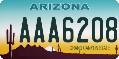 AZ license plate AAA6208