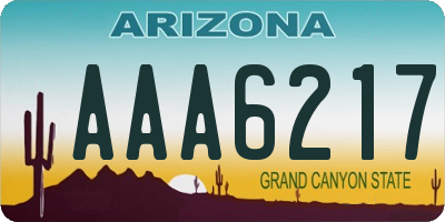 AZ license plate AAA6217