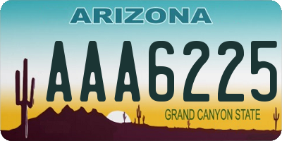 AZ license plate AAA6225