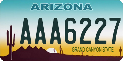 AZ license plate AAA6227