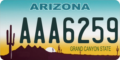 AZ license plate AAA6259