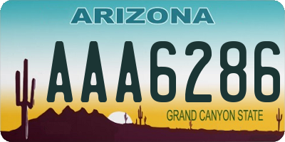 AZ license plate AAA6286