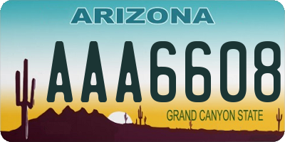 AZ license plate AAA6608