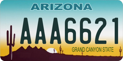 AZ license plate AAA6621