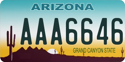 AZ license plate AAA6646