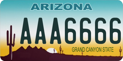 AZ license plate AAA6666