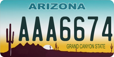 AZ license plate AAA6674