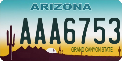 AZ license plate AAA6753