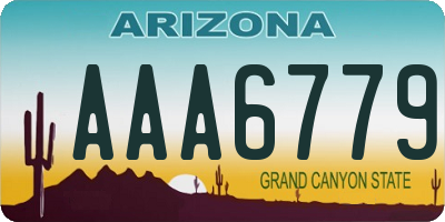 AZ license plate AAA6779