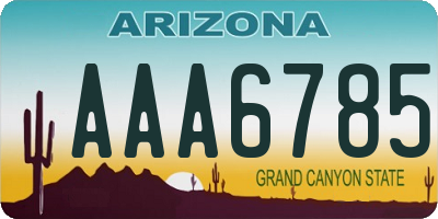 AZ license plate AAA6785