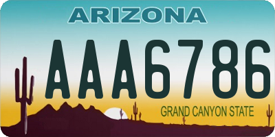 AZ license plate AAA6786