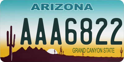AZ license plate AAA6822