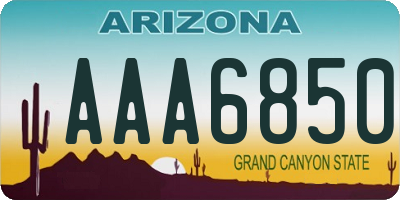 AZ license plate AAA6850