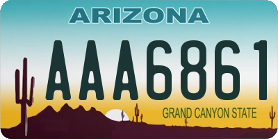 AZ license plate AAA6861