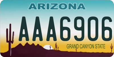 AZ license plate AAA6906