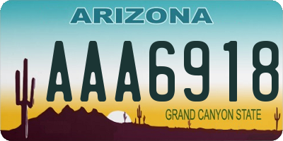 AZ license plate AAA6918