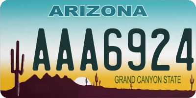 AZ license plate AAA6924