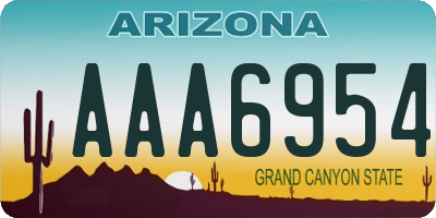 AZ license plate AAA6954