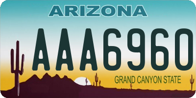 AZ license plate AAA6960