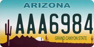 AZ license plate AAA6984